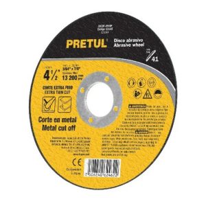 Disco Corte Metal Extrafino 4 1/2 1mm (22348) PRETUL