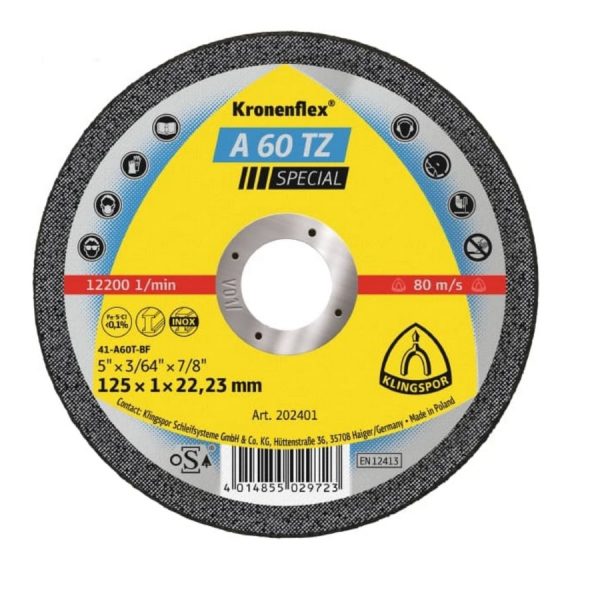 Disco Corte Metal/Acero Inox 5 KLIGS KRONENFLEX
